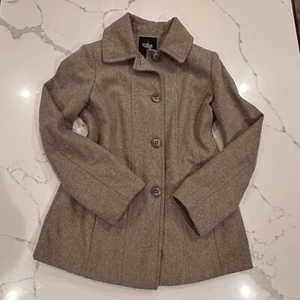 Chaqueta Abrigo Tower by London Fog Mujer Mezcla Lana Guisante Talla M Beige Clásico Carrera - Imagen 1 de 11