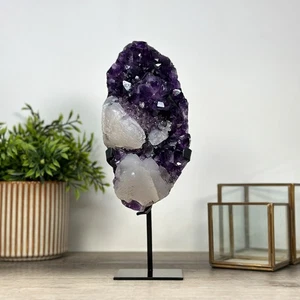 One of a Kind Natural Amethyst Cluster with Calcite Crystal. MWS2170 - Picture 1 of 9