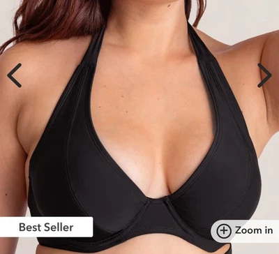 Бюстгальтер-бикини Shapermint Essentials полное покрытие с бретелью через шею верхний размер XL Shapewear черный - Изображение 1 из 4