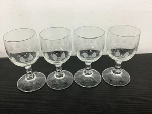 VINTAGE Etched Sherry Glasses - Lot of 4 - Oval Indent - Picture 1 of 3