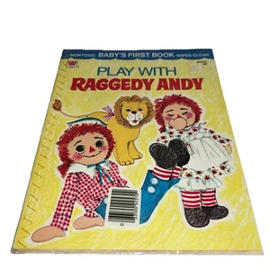 Vintage Raggedy Andy *premier livre de bĂ©bĂ©* jouer avec Raggedy Andy neuf scellĂ© đ„ - Photo 1/7