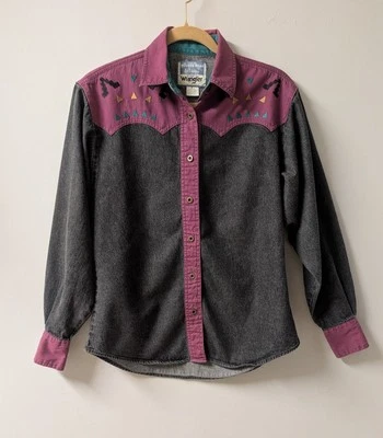 Camisa de colección Wrangler Western Wear para mujer de metal con botones M Foto 1 de 4