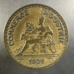 1921 France 1 Franc Chambers of Commerce – Well‑Worn Detail - Picture 1 of 4