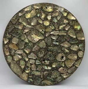 18" Runde Abalone Tischplatte Mid Century Modern Vintage Wondermold Original - Bild 1 von 6