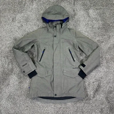 Burton Gore-Tex 全拉链连帽冬季夹克女式中号灰色滑雪板滑雪 — 第 1/4 张图片