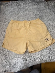 Vintage Joe Marlin Badehose L gelb Nylon Mesh gefüttert Retro 90er bestickt - Bild 1 von 5