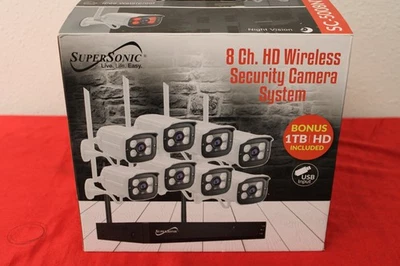 Supersonic 8-Channel HD Wireless Security Camera System Outdoor/Indoor SC-5008NV - Image 1 of 4