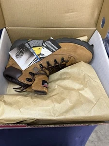 Red Wing 2225 Brown Leather Safety Toe Men’s 12EE Boots Work Waterproof NIB - Picture 1 of 11