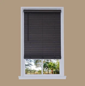 Roble marrón inalámbrico 2 pulgadas corte a ancho Persiana de madera sintética envejecida 30" - Imagen 1 de 6
