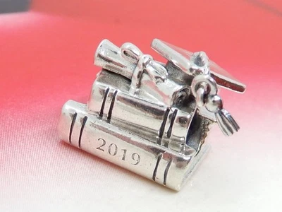 Pandora Silver Cap, Book and Scroll 2019 Engraved Graduation Charm - 798034 - Image 1 of 4