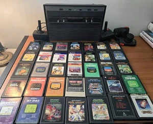 ๐ฏ Huge Atari Videogame & Console Lot Tested Working 35 Games + Paddle/Sticks - Picture 1 of 11