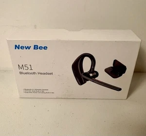 New Bee M51 Wireless 5.2 Bluetooth Noise Canceling Headset Cell Earpiece - Bild 1 von 3