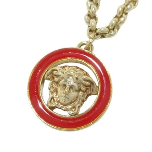 Auth VERSACE - Gold Red Hardware Necklace - Picture 1 of 7