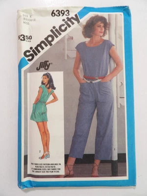 Simplicity 6393 Misses' Pull-On Jumpsuit or Culotte Dress Size 8-10-12 Uncut - Image 1 of 3