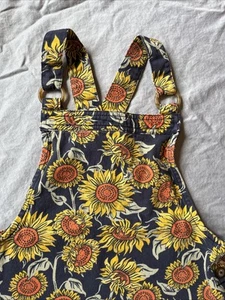 Cynthia Rowley Girls Size 8 Coverall Skirt Dress Floral Sunflower Pocket Cotton - Picture 1 of 8