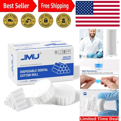 1'' Non-Sterile Cotton Rolls - High Absorbency Nosebleed Solution for All Ages - Image 1 of 4