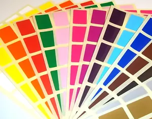 20 x 30mm Rectangle Colour Code ID Dots Blank Price Stickers Sticky Labels - Picture 1 of 5