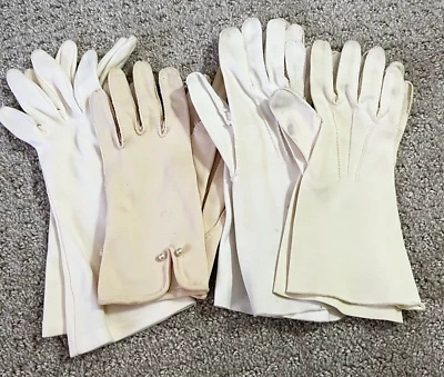 Guantes de colección para damas blanco cremoso disfraz formal drama tiempo de juego lote 4x - DEFECTUOSOS Foto 1 de 4