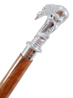 Bastón de madera victoriano con mango de dragón acabado cromado regalo para hombres y mujeres Foto 1 de 4