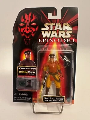 Figura de acción Star Wars Episodio 1 Naboo Royal Security Hasbro 1999 CommTech Foto 1 de 2