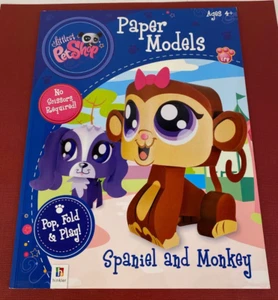Hasbro 2011 ❤ Littlest Pet Shop ❤ LPS Paper Model Book - Spaniel & Monkey CUTE - Bild 1 von 4
