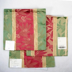 Decorators Walk Fabric Samples Rayon Viscose 3 NWT Floral Stripes 25" X 26" - Picture 1 of 5