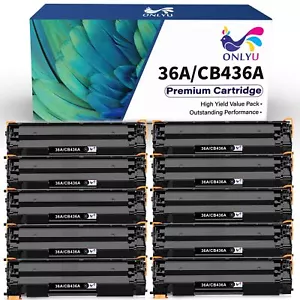 10PK Black CB436A 36A Toner for HP LaserJet P1505 P1505n M1522nf M1522n Printer - Picture 1 of 6