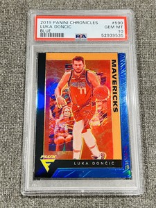 Luka Doncic PSA 10 2019-20 Panini Chronicles #590 Flux Blue Prizm #30/99 Mavs