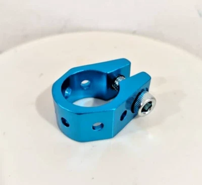 NOS Odyssey RX-2 风格 Old School BMX 座杆夹 25.4 毫米蓝色 Haro Tuf 颈部 — 第 1/4 张图片