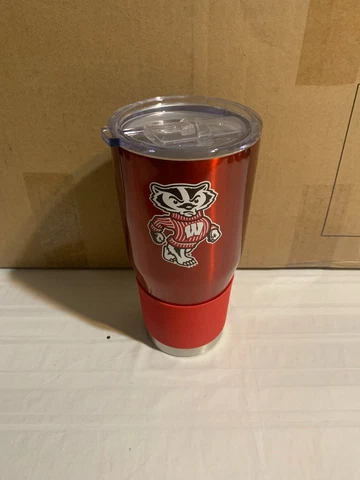 Wisconsin Badgers NCAA 30oz Red Tumbler Cup Mug Boelter Brands New Cover