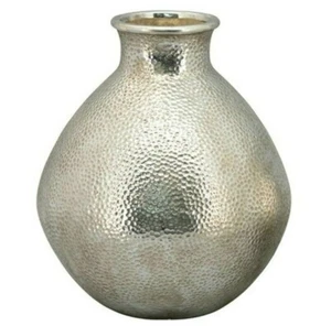 Keramik Vase "Agent" Dekovase Silber gehämmert Blumenvase H35cm Dekoration Vase - Bild 1 von 3