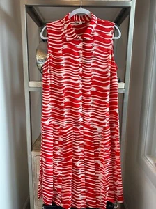 Women's Cabi Brushstroke Dress, L, Red & White - Picture 1 of 6