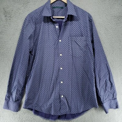 Perry Ellis Shirt Purple Striped Geomentric Mens M Long Sleeve Button Down - Image 1 of 4
