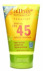 Alba Botanica Hawaiian Sunscreen Green Tea with Broad Spectrum SPF45 4oz 12 Pack - Picture 1 of 2