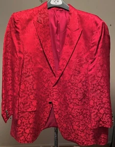 BLAZER DE SEDA BARON BOUTIQUE HECHO A MANO BORDADO PARA HOMBRE TALLA XXL - Imagen 1 de 7