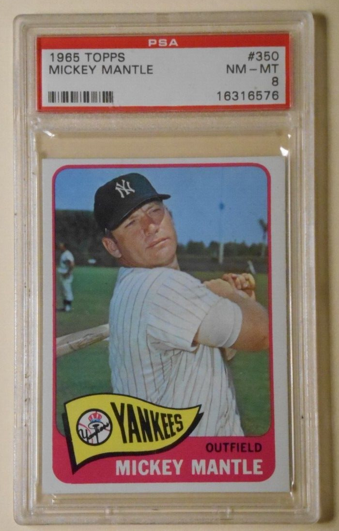 1965 Topps #350 MICKEY MANTLE PSA 8 NM-MT  HOF Yankees Cert#16316576