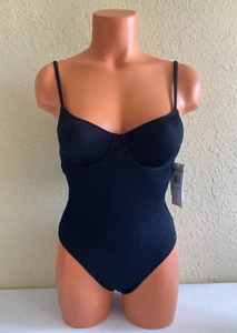 Roxy Womens Rib Love The Muse One Piece Swimsuit Black Size XS - Picture 1 of 4