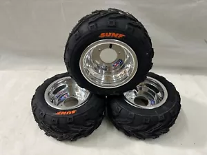 Honda ATC 70 DWT A5 Rolled Lip Aluminum Front and Rear Tires Rims 16x7-8 Sunf - Bild 1 von 9
