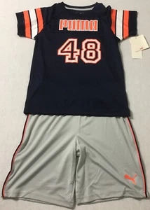 Puma Boy’s 2 Piece Tee Shirt Basketball Shorts Deep Navy Size 7 - Picture 1 of 5