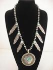 Richard Schmidt RCS Sterling Silver Necklace Turquoise Arrows Indian Chief Head