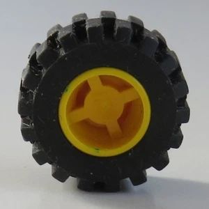 LEGO - Reifen / Tire 21 mm D x 12 mm mit Felge (4 Stück), gelb # 6014ac01 - Bild 1 von 3