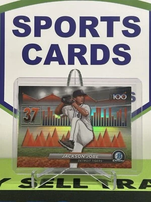 Jackson Jobe 2024 Bowman Chrome Baseball “Top 100” DETROIT TIGERS  - Image 1 of 2