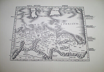 MAPPA TOLEMY ANTICA CENTRALE N. AFRICA, 1520 (FACSIMILE ANNI '70) IMMAGINE 53,5x34cm • 34.09€