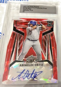 ABIMELEC ORTIZ  2023 Leaf Metal PROOF AUTOGRAPH 1/1 ENCASED CRYSTAL RED RANGERS - Picture 1 of 1