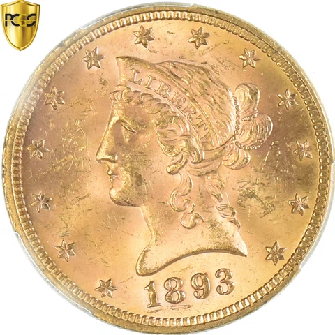[#869524] Coin, United States, Coronet Head, $10, Eagle, 1893, Philadelphia, PCG Cover