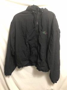 Reebok Greg Norman Collection Size Medium Windbreaker Vented Jacket Black - Picture 1 of 6