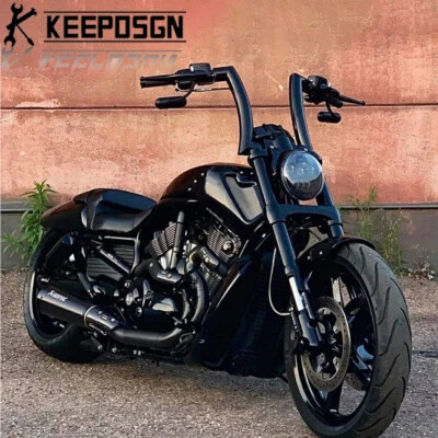 Espejos retrovisores ovalados negros para motocicleta Harley Davidson Street Glide Softail V-Rod A+ Foto 1 de 4