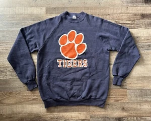 Vintage Clemson Tigers Sweatshirt Blue Pullover Jerzees Russell Athletic XL (46) - Picture 1 of 9