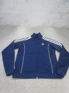 Adidas Sweatshirt Boys Small Blue Full Zip Mock Neck Track - Picture 1 of 7