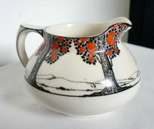 Krone Herzog Orangenbaum Muster Kniebeuge Milch Sahnekännchen Art Deco 20er 30er - Bild 1 von 7